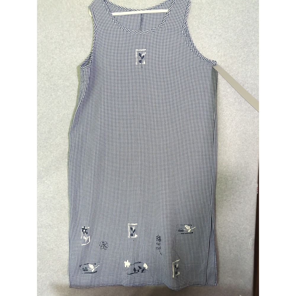 VTG Koret Francisca Womens Seersucker Apron Dress 4XL 26W Gingham Check Modest